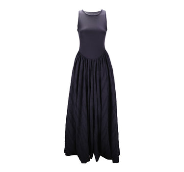 Flora Knit Vest Dress – Black Knit & Woven Panel