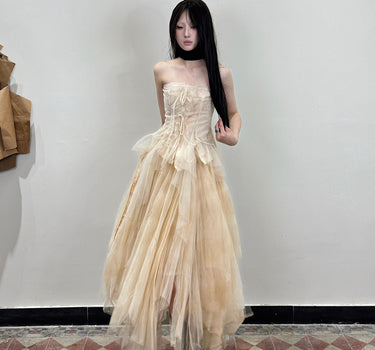 Forest Elf Tulle Skirt - Washed Dyed Tea Color