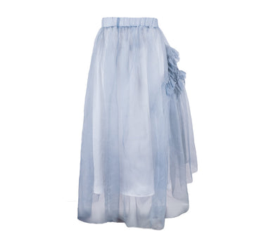 Ruffles Silk Organza Skirt (with Slip) – Washed Ice Blue