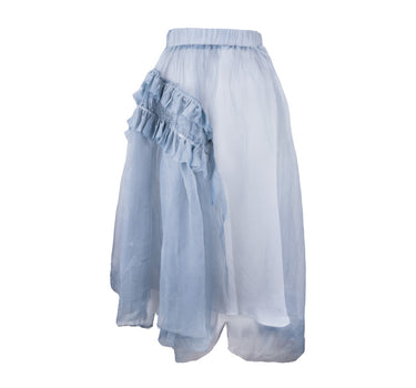 Ruffles Silk Organza Skirt (with Slip) – Washed Ice Blue