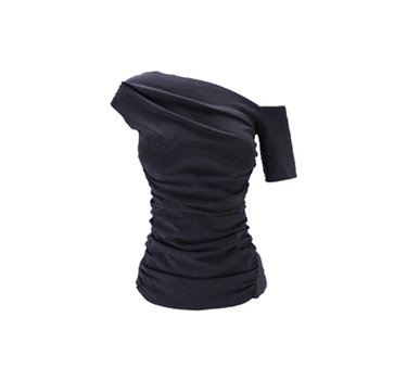 Lona One-Shoulder Knit Top - Black
