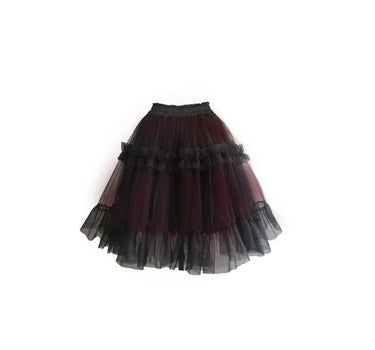 Witch Tulle Skirt - Black/Red