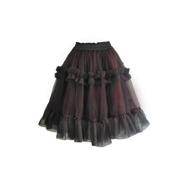 Witch Tulle Skirt - Black/Red