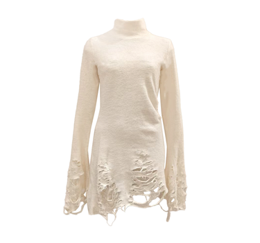 Ragged high neck knitted top - By Cookie H.
