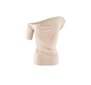 Lona One-Shoulder Knit Top - Washed Dyed Tea