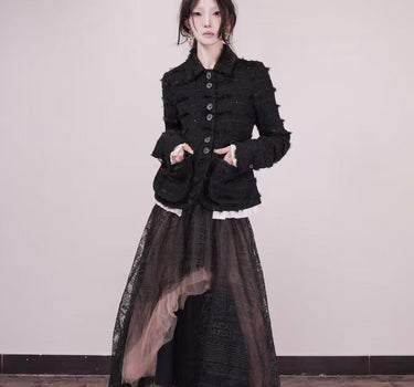 Little Swan Tulle Skirt - Newspaper Playful Print