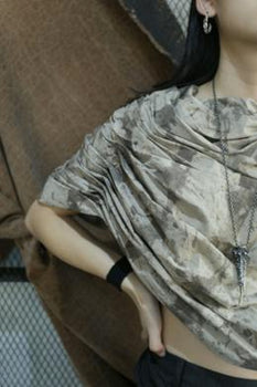Hand made distressed silver copper deer antler necklace+pendant - By Cookie H.