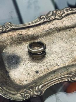 Hand made copper silver roll over ring - By Cookie H.