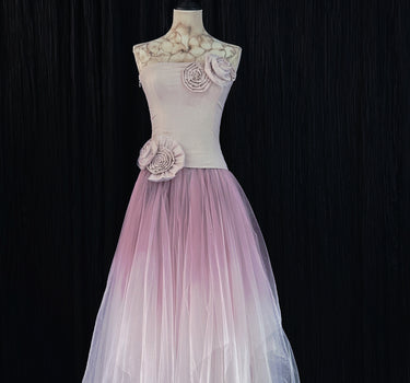 Forest elf tulle Skirt (washed dyed  grape purple)