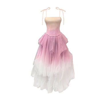 Xiomara Ombré Suspender Dress - Pink Gradient