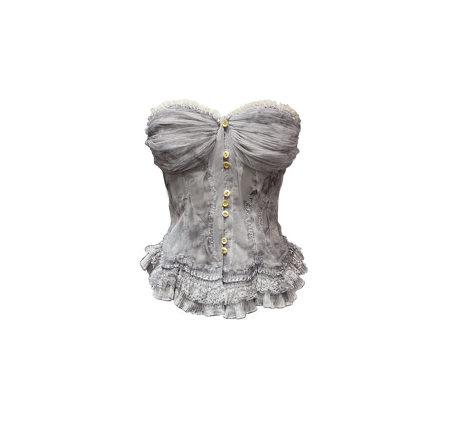 Bloody Mary Corset - Dyed Silver Grey - By Cookie H.