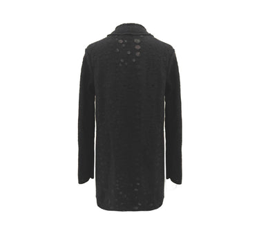 HOLEY KNIT CARDIGAN BLACK AND WHITE