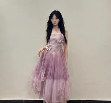 Garden Thicket Spirit Spaghetti Strap Tulle Dress