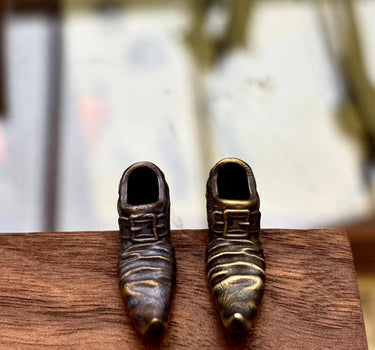 Hand made yuanyang mrs witch shoes earrings - By Cookie H.