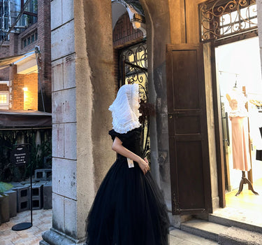 wave V-nack one-shoulder bralette(Black)