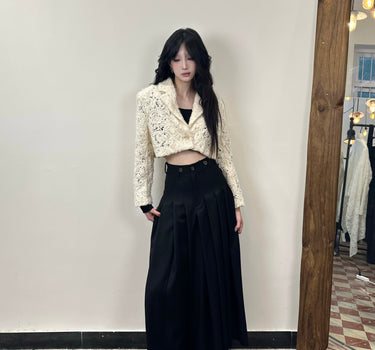 suspender pleated skirt pants