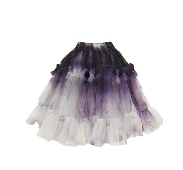 Witch Tulle Skirt - Washed Dyed Gradual Grey  Purple