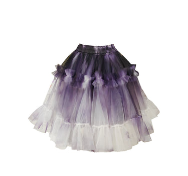 Witch Tulle Skirt - Washed Dyed Gradual Grey  Purple