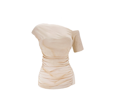 Lona One-Shoulder Knit Top - Washed Dyed Tea