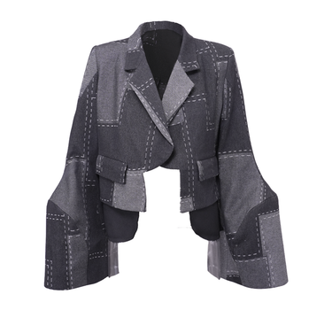 Crash Short Jacket – Black & Grey Paneled